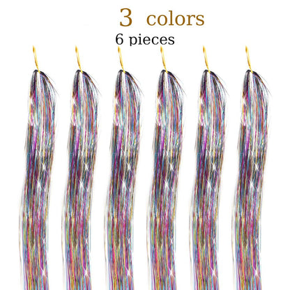 48 Inch Fairy Hair Tinsel Kit  1200 Sparkling Hair Extensions In 12 Colors 9