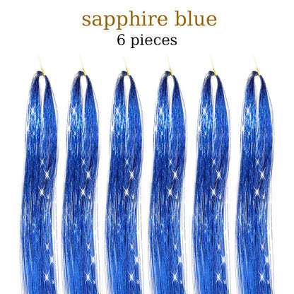48 Inch Fairy Hair Tinsel Kit  1200 Sparkling Hair Extensions In 12 Colors 10