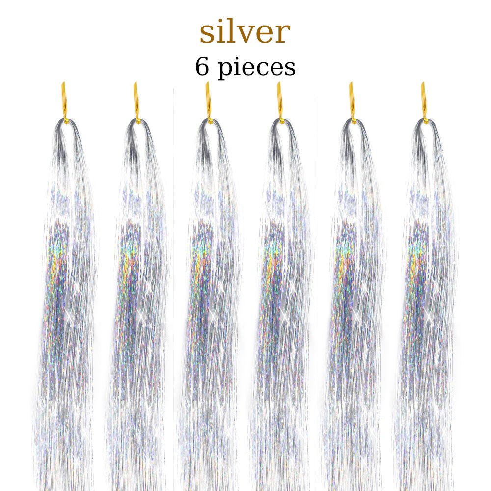48 Inch Fairy Hair Tinsel Kit  1200 Sparkling Hair Extensions In 12 Colors 11