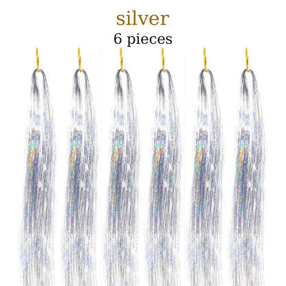 48 Inch Fairy Hair Tinsel Kit  1200 Sparkling Hair Extensions In 12 Colors 11