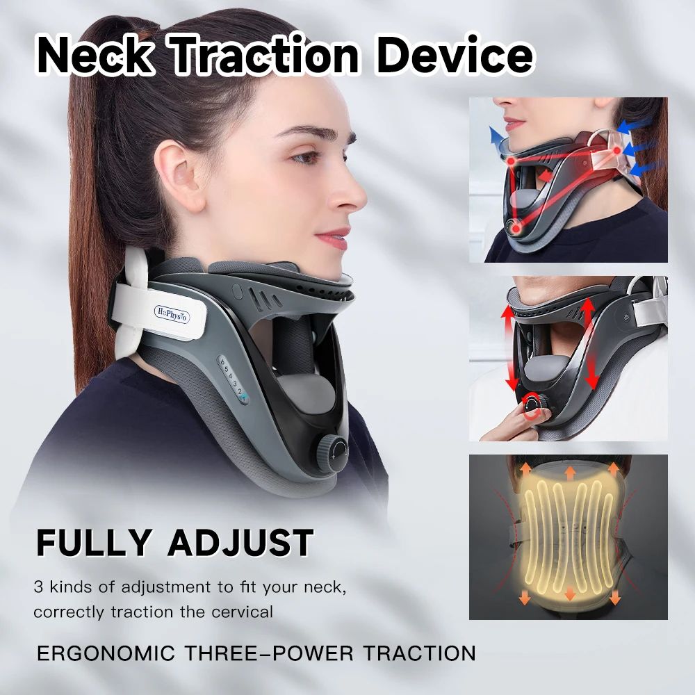 Inflatable Cervical Traction Device Neck Stretcher  Posture Corrector With Adjustable Support For P 1