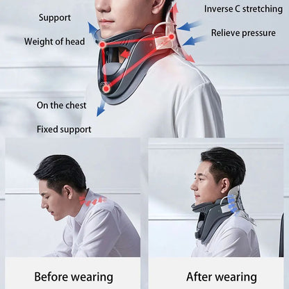 Inflatable Cervical Traction Device Neck Stretcher  Posture Corrector With Adjustable Support For P 2