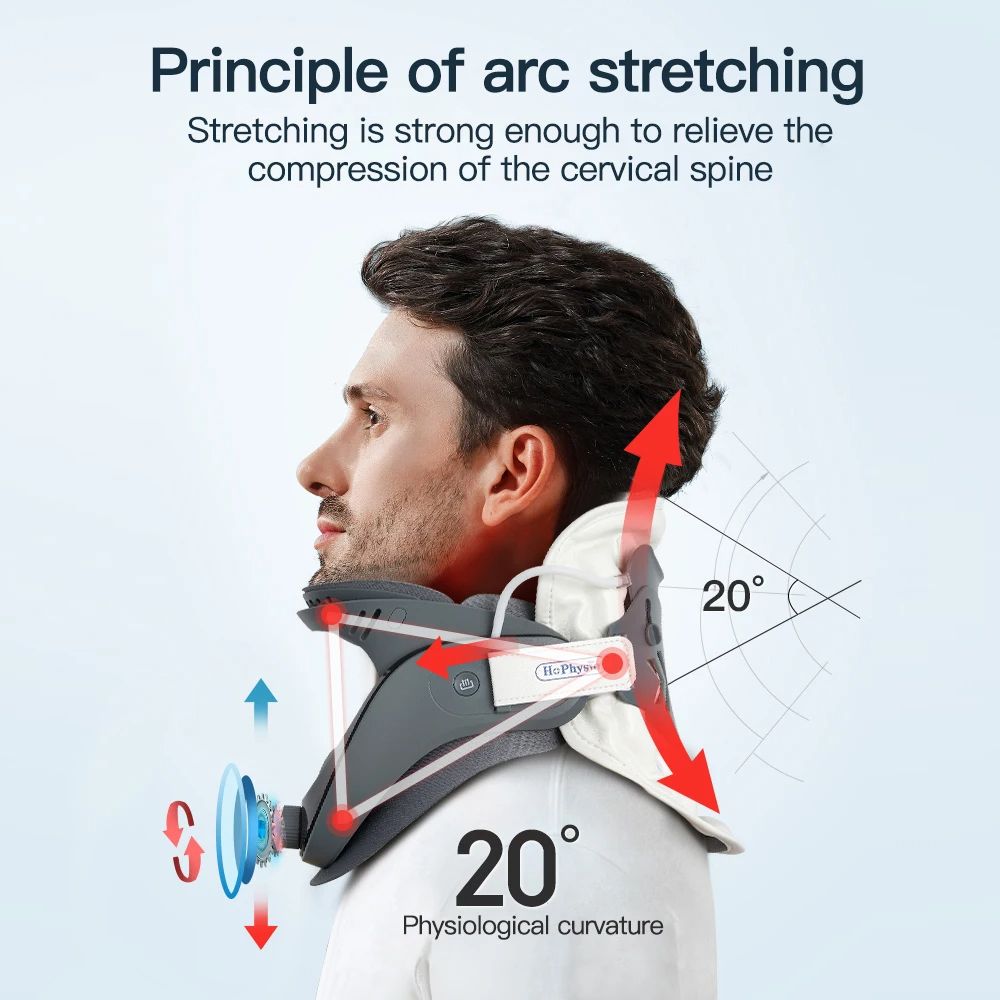 Inflatable Cervical Traction Device Neck Stretcher  Posture Corrector With Adjustable Support For P 3