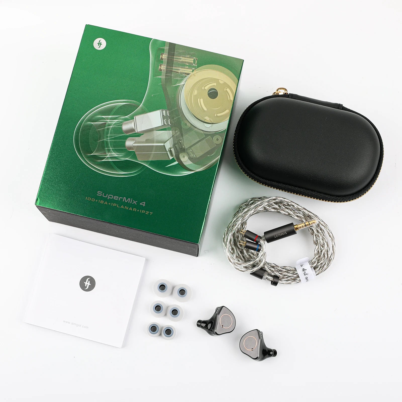 SIMGOT SuperMix 4 1DD1BA1Planar1PZT Hybrid HiFi Earphones  OxygenFree SilverPlated Cable 5