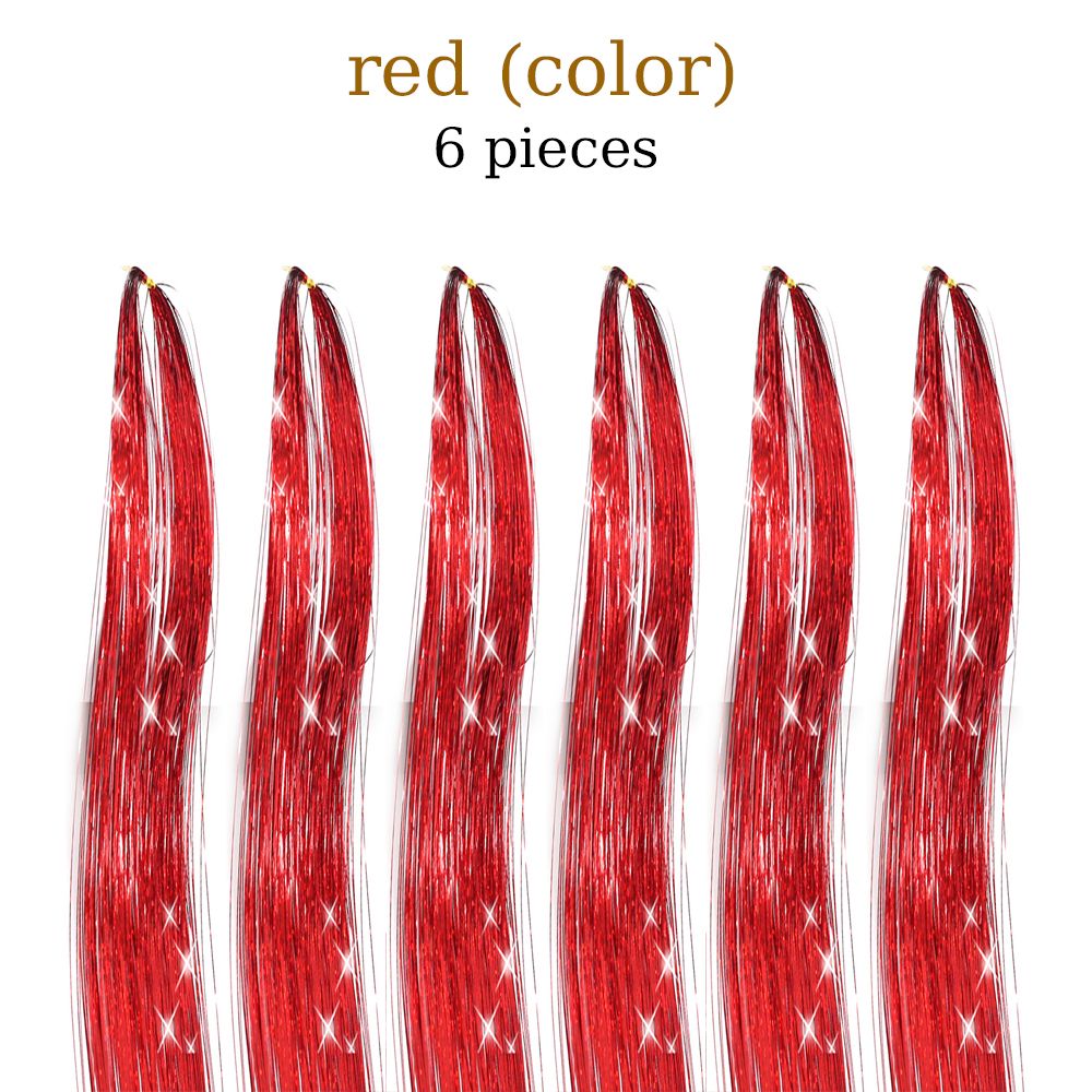 48 Inch Fairy Hair Tinsel Kit  1200 Sparkling Hair Extensions In 12 Colors 16