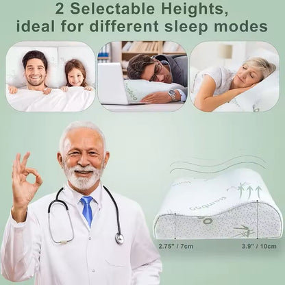 Bamboo Memory Foam Pillow With Removable Cover 1
