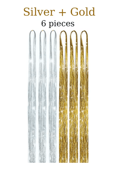 48 Inch Fairy Hair Tinsel Kit  1200 Sparkling Hair Extensions In 12 Colors 19