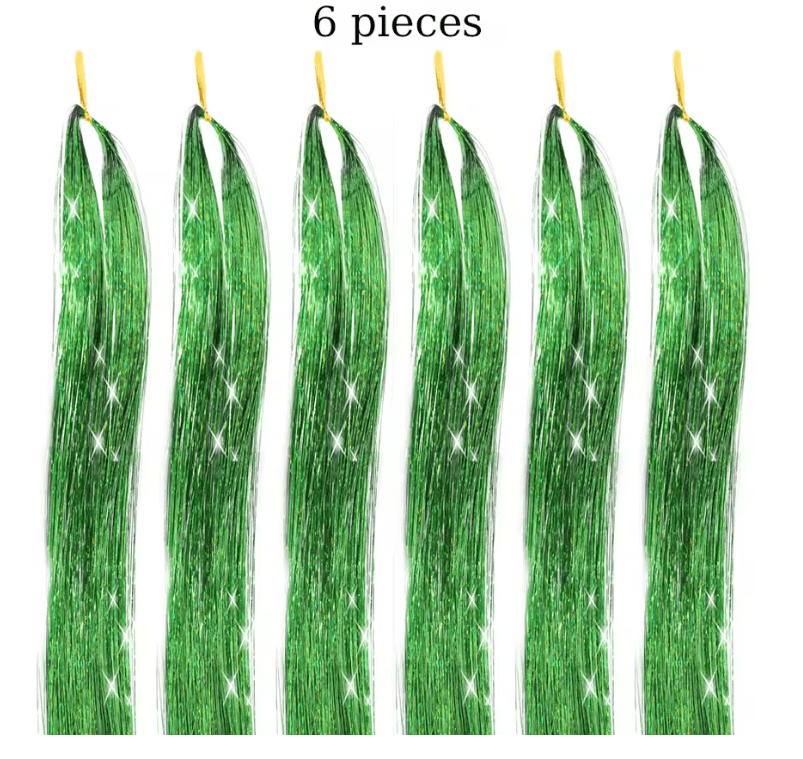 48 Inch Fairy Hair Tinsel Kit  1200 Sparkling Hair Extensions In 12 Colors 20