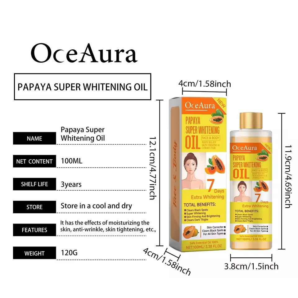 Papaya Whitening Body Oil Moisturizer For Face And Body 2