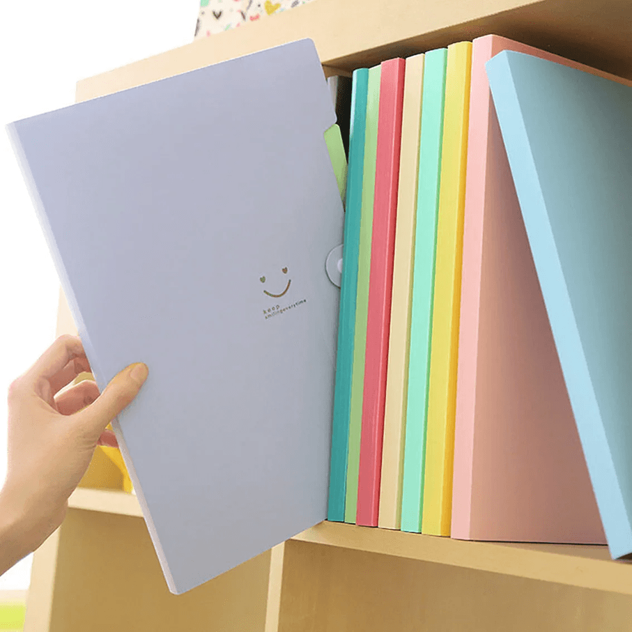 5 Pocket A4 Accordion File Folder  Durable Plastic Document Organizer With Test Roll Holder 1