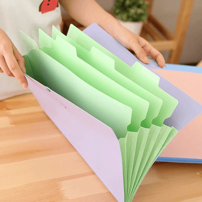 5 Pocket A4 Accordion File Folder  Durable Plastic Document Organizer With Test Roll Holder 2