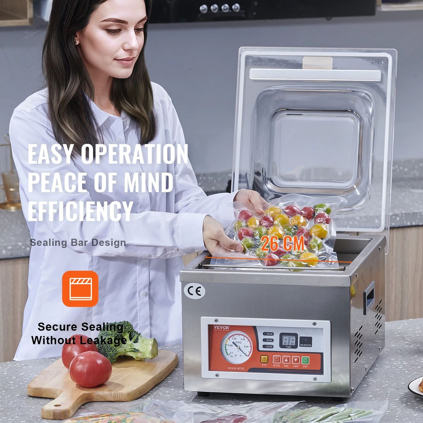 Chamber Vacuum Sealer Heavy Duty Kitchen Vacuum Packing Machine For Home Meats Marinades  Wet Foods 3