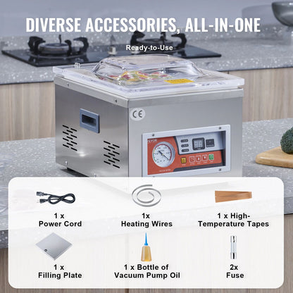Chamber Vacuum Sealer Heavy Duty Kitchen Vacuum Packing Machine For Home Meats Marinades  Wet Foods 4