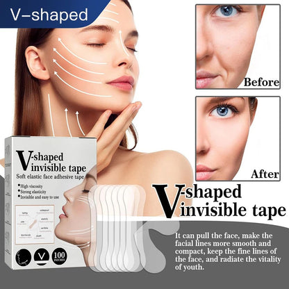 Thin Face Sticker Invisible Face Lift Patch, V Face Breathable Anti-Wrinkle Adhesive Tape for Chin Lift & Skin Care