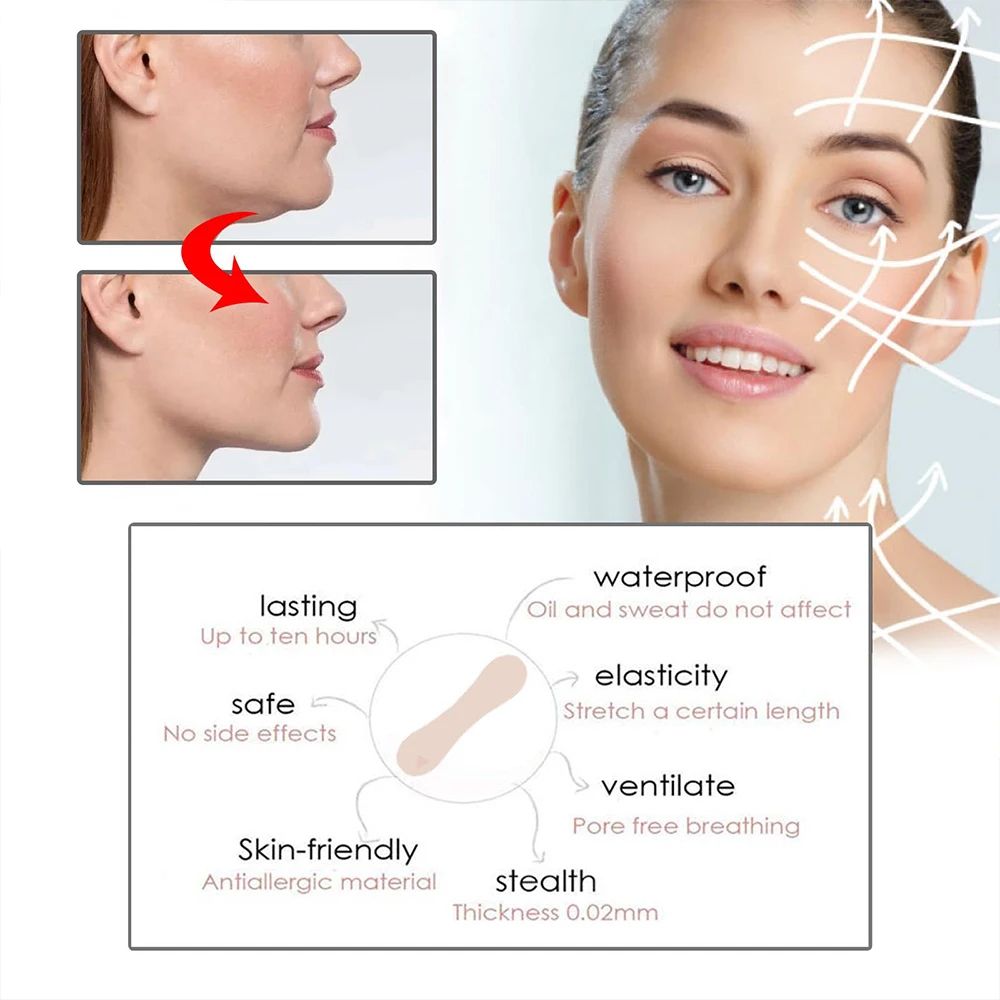 Thin Face Sticker Invisible Face Lift Patch V Face Breathable AntiWrinkle Adhesive Tape For Chin Li 3