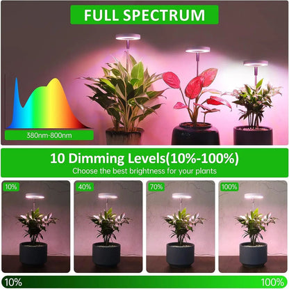 LED Grow Light Full Spectrum Plant Light For Indoor Hydroponics Height Adjustable With Auto OnOff T 4