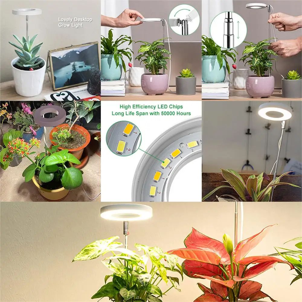 LED Grow Light Full Spectrum Plant Light For Indoor Hydroponics Height Adjustable With Auto OnOff T 5