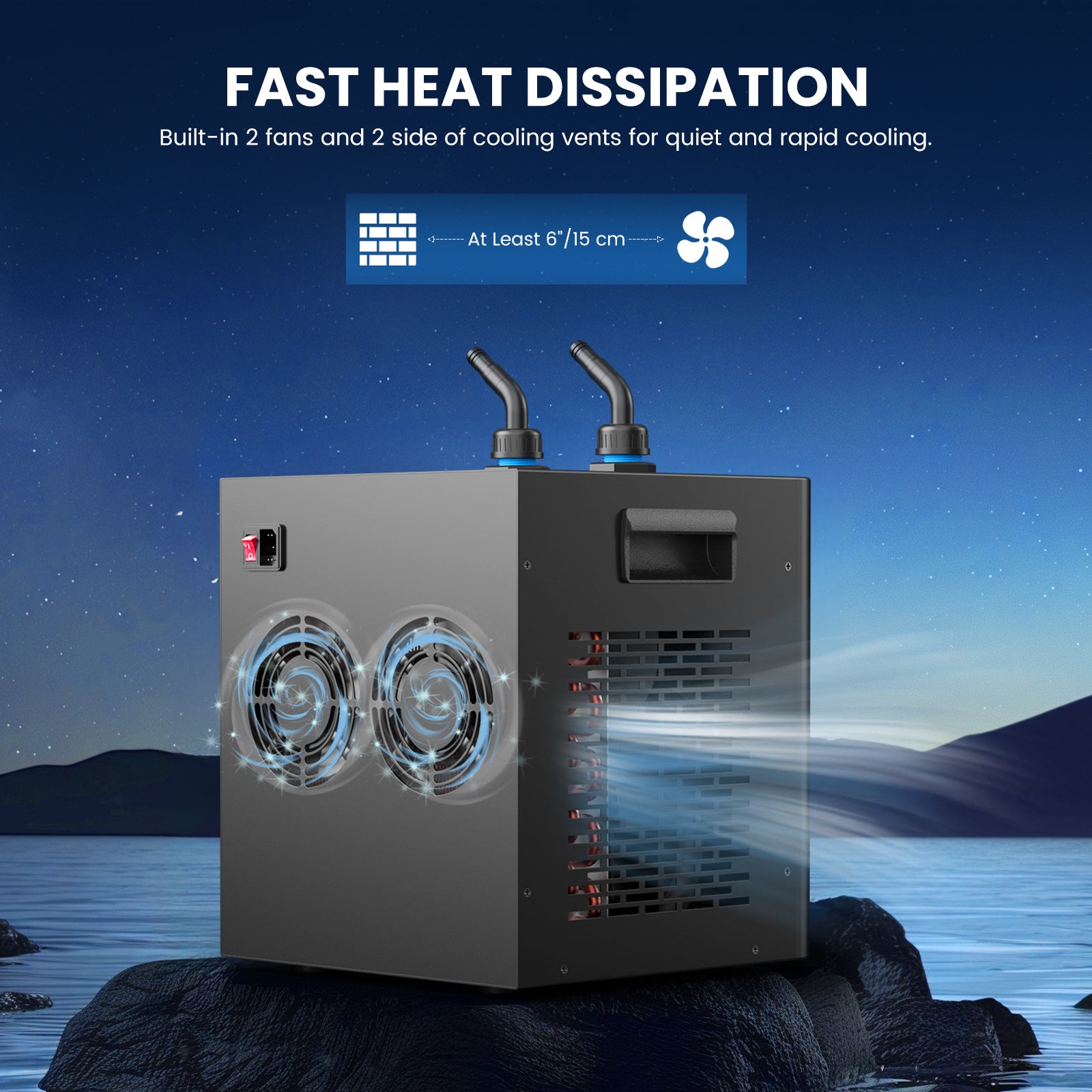 Premium Aquarium Chiller For Hydroponic Systems Axolotl Fish  Coral Tanks Quiet  Efficient Cooling 1