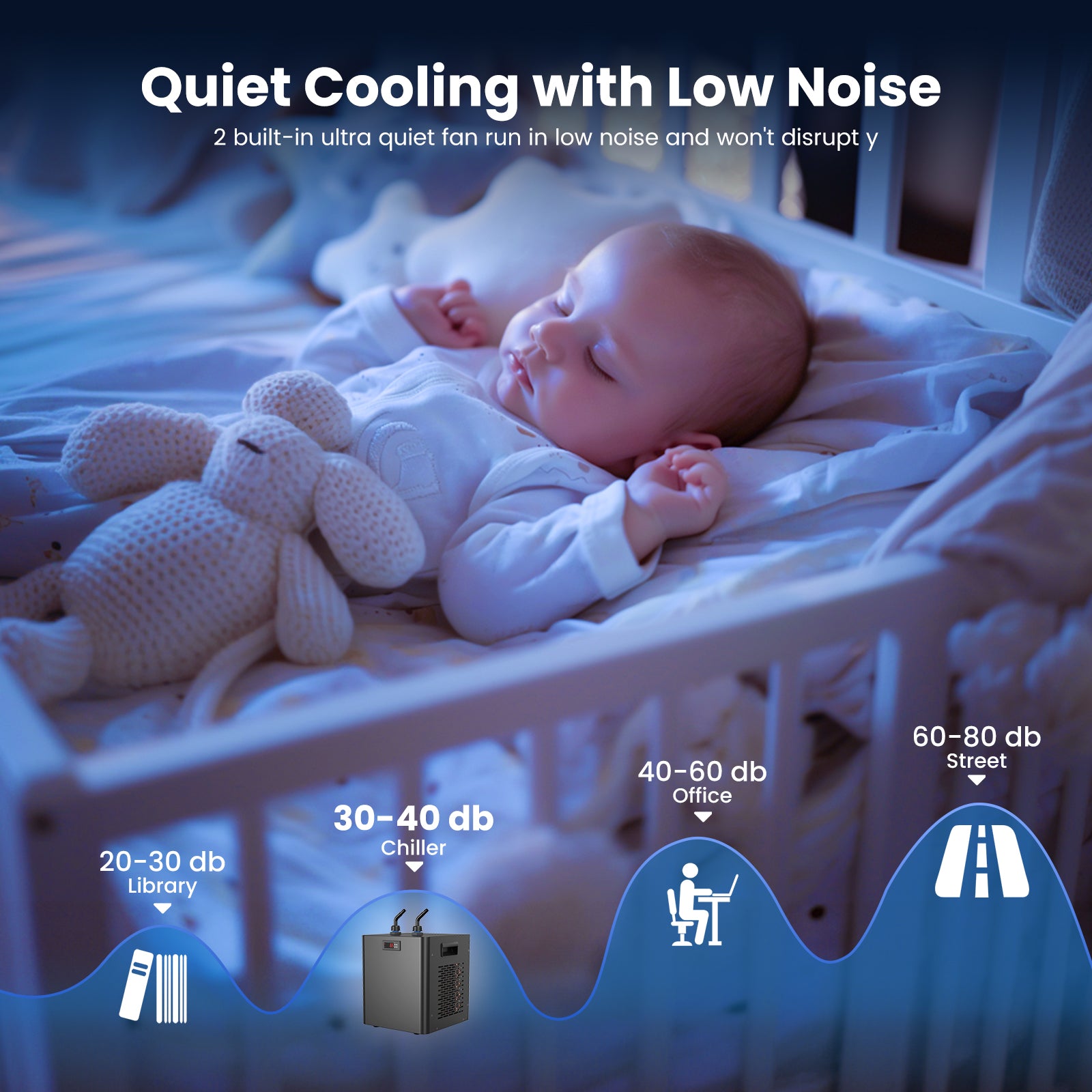 Aquarium Chiller 13 HP Hydroponics  Coral Fish Cooling System W Pump  Pipe 3