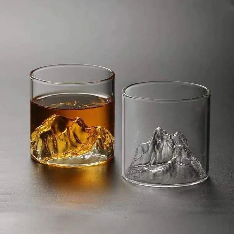 Creative Glass Mountain Viewing Cup, Japanese Style Mountain Teacup, High Beauty Household Water Mug, Unique Clear Glass