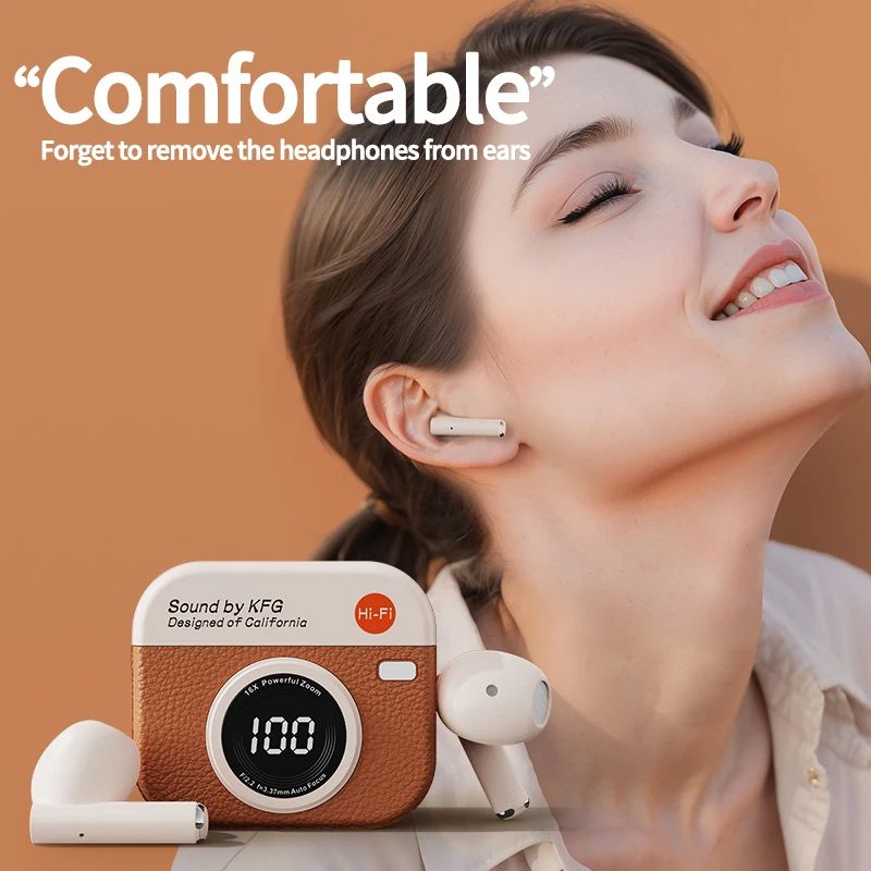Wireless Earphones Playback Sport Earbuds With LED Display  Built In Mic 3