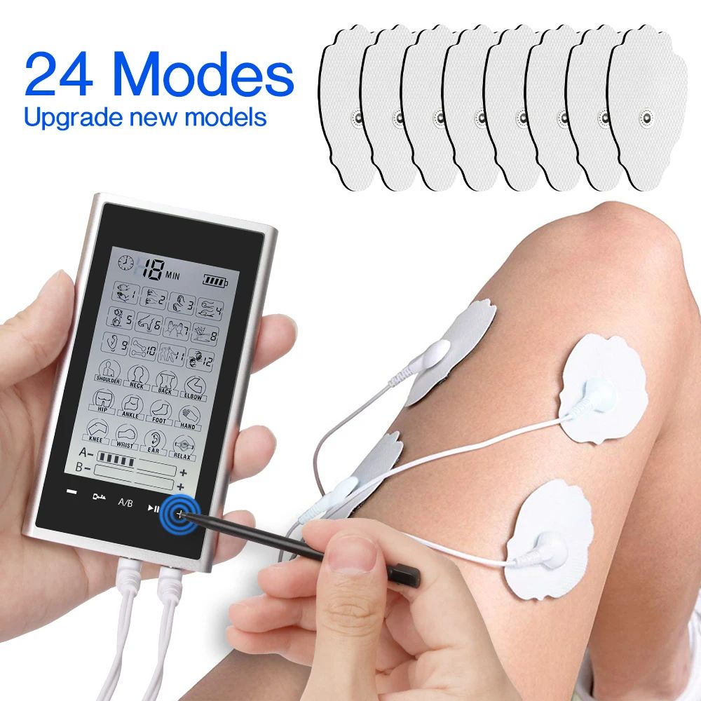 24Mode TENS Unit Muscle Stimulator  4 Output Channel Electric EMS Massager For Pain Relief  Body Sl 1