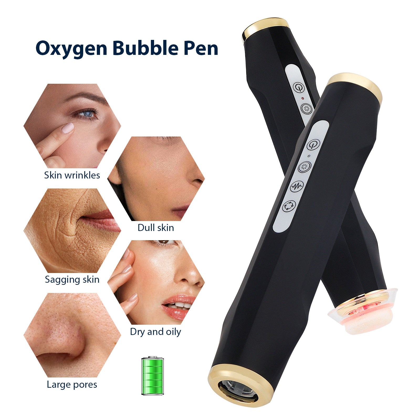 Facial Oxygen Bubble Device, Oxygen Balancing Beauty Meter Skin Care Pen