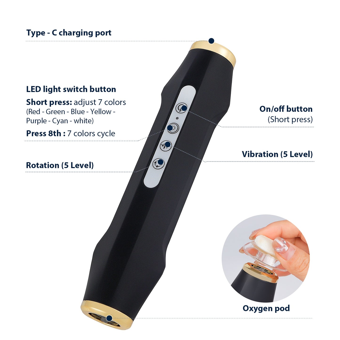 Facial Oxygen Bubble Device, Oxygen Balancing Beauty Meter Skin Care Pen