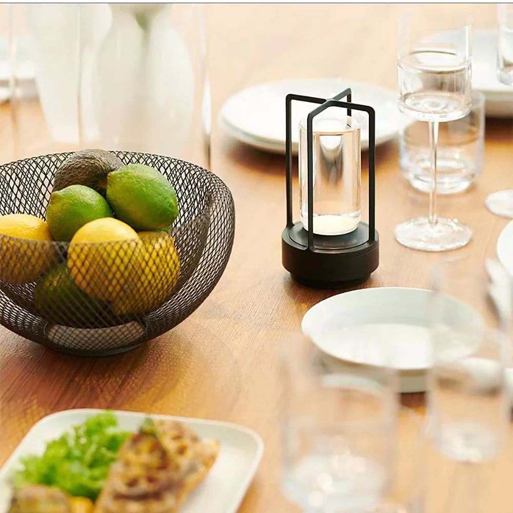 LED Touch Table Lamp Crystal Plastic Bedside Lamp Rechargeable Night Light For Bedroom Restaurant D 3