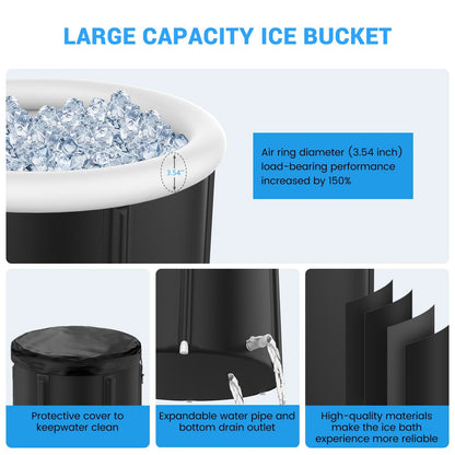 Large Ice BathTub For Athletes Portable Ice Plunge Tub With Multiple Layered Inflatable Design For  1