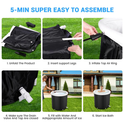 Large Ice BathTub For Athletes Portable Ice Plunge Tub With Multiple Layered Inflatable Design For  2