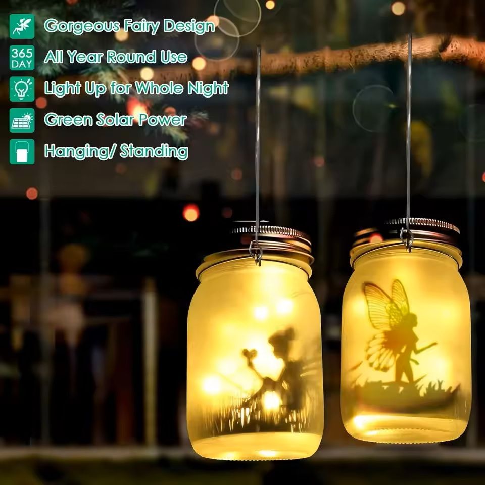 Solar Mason Jar Light For Garden And Patio Decoration 4