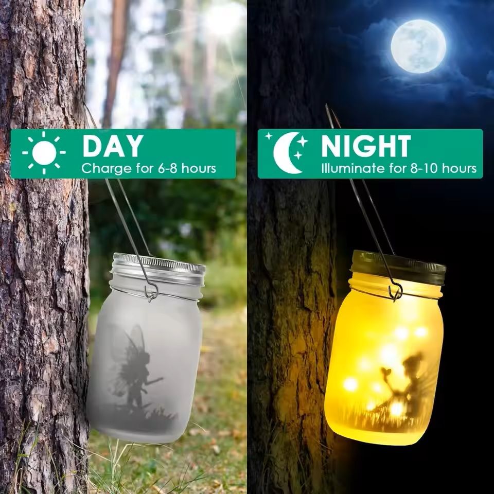 Solar Mason Jar Light For Garden And Patio Decoration 5
