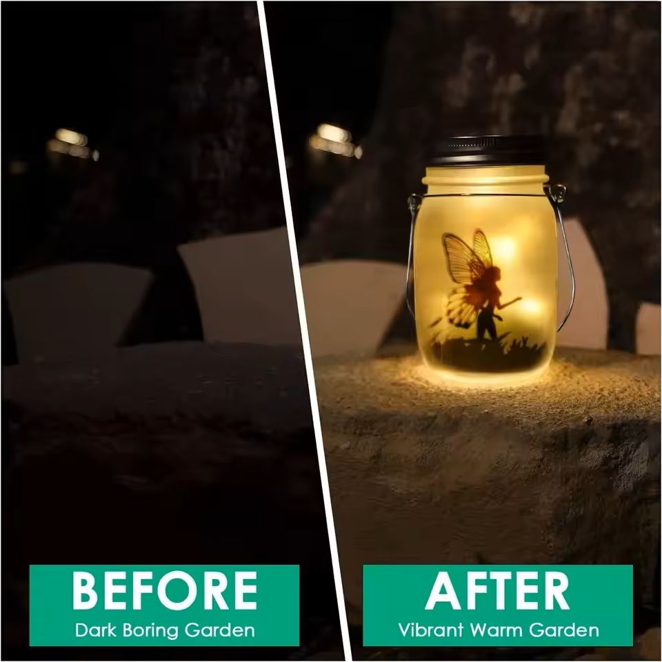 Solar Mason Jar Light For Garden And Patio Decoration 6