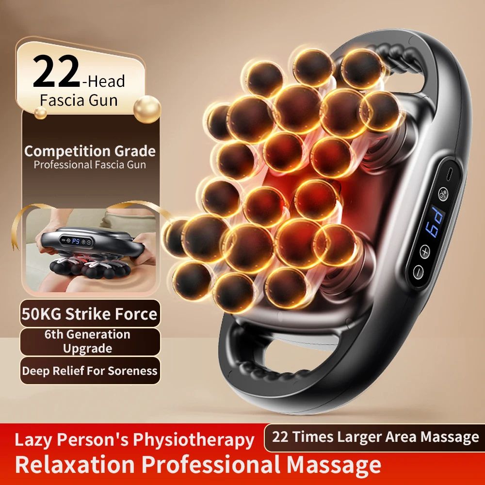 22-Head Fascia Gun High-Frequency Vibration Body Massage Gun for Back, Waist, Neck Shoulder Deep Muscle for Pain Relief