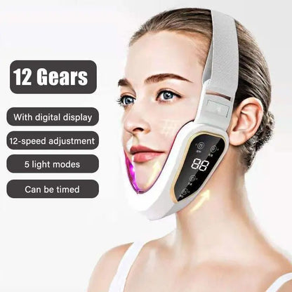 Facial Slimming Vibration Massager With LED Photon Therapy Heated V Face Lifting Device For Double  1