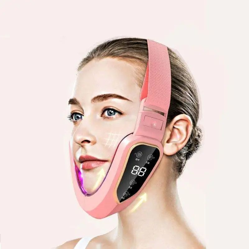 Facial Slimming Vibration Massager With LED Photon Therapy Heated V Face Lifting Device For Double  7