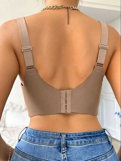 Seamless Wireless Push Up Bra With Removable Pads And Adjustable Band 3