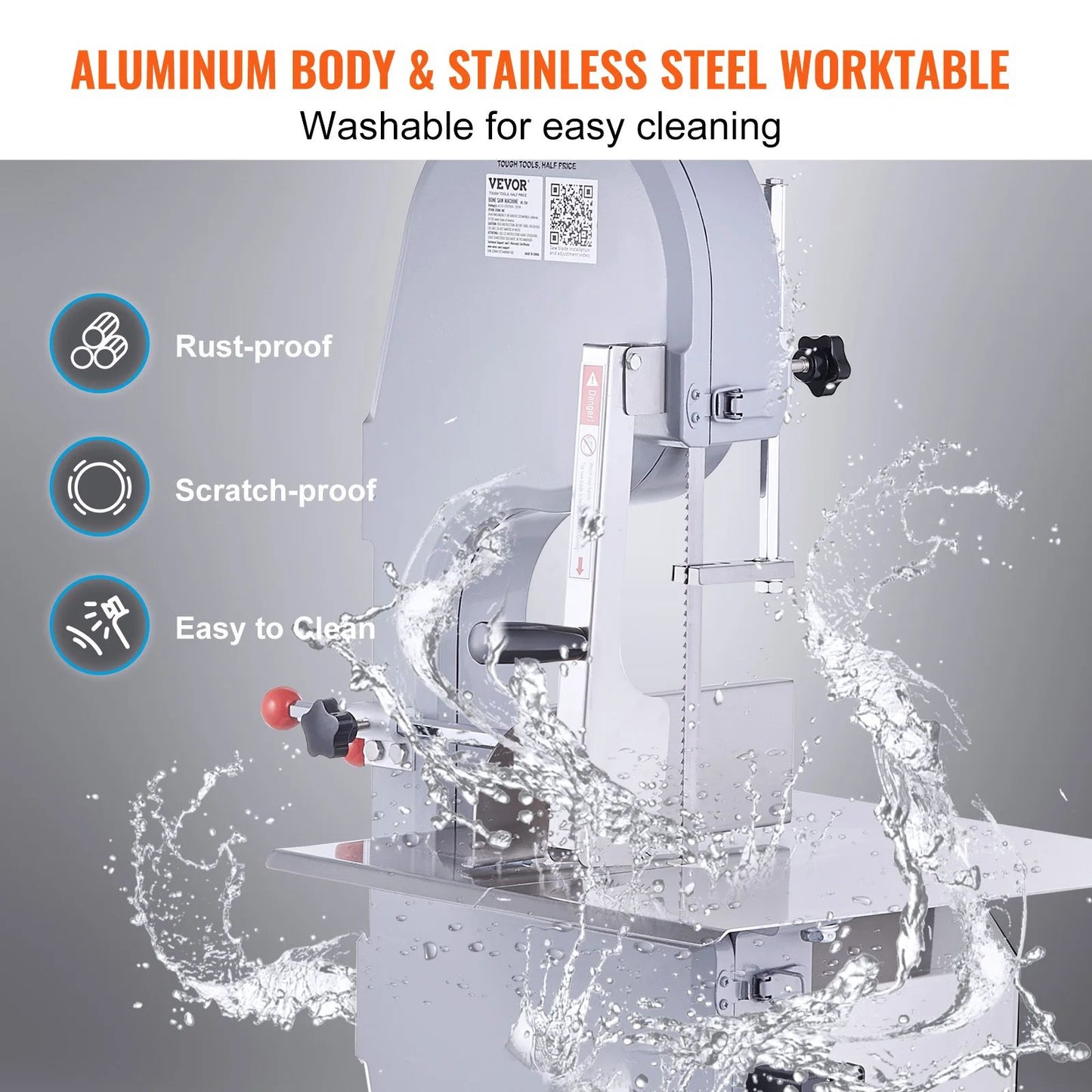 Electric Meat Bone Saw Commercial Stainless Steel Blade Bandsaw Machine For Butcher Shops  Restaura