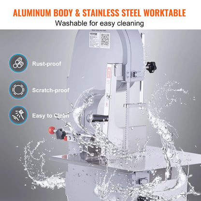 Electric Meat Bone Saw Commercial Stainless Steel Blade Bandsaw Machine For Butcher Shops  Restaura