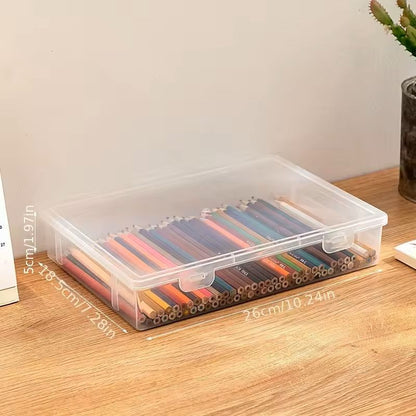 Large Capacity Transparent Plastic Storage Box For Pencils And Sketch Supplies 1