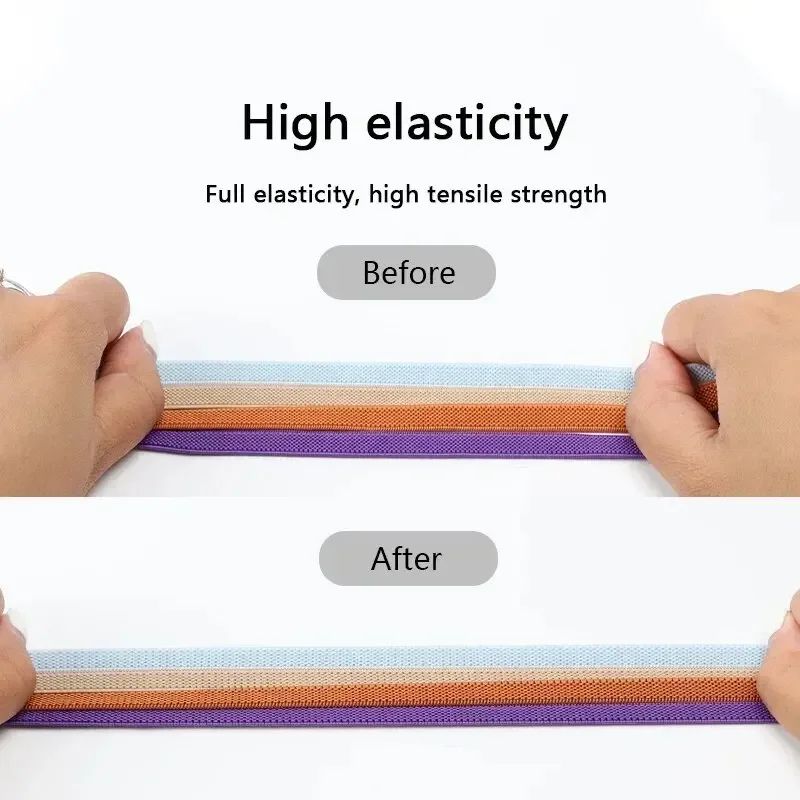 2Pairs Tie Shoe Laces Elastic Laces With Press Lock Widened Flat Shoelaces For Sneakers Kids  Adult 1