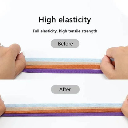 2Pairs Tie Shoe Laces Elastic Laces With Press Lock Widened Flat Shoelaces For Sneakers Kids  Adult 1