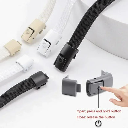 2Pairs Tie Shoe Laces Elastic Laces With Press Lock Widened Flat Shoelaces For Sneakers Kids  Adult 2