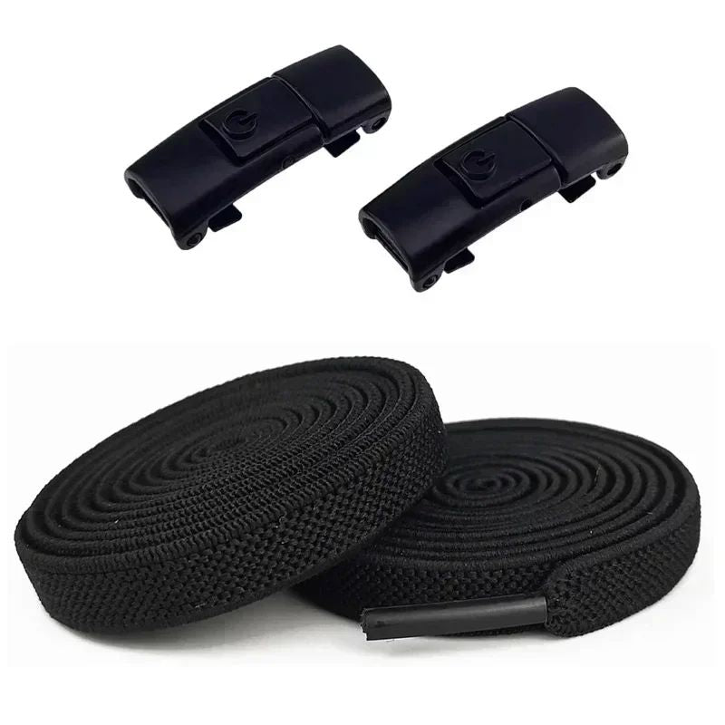 2Pairs Tie Shoe Laces Elastic Laces With Press Lock Widened Flat Shoelaces For Sneakers Kids  Adult 6