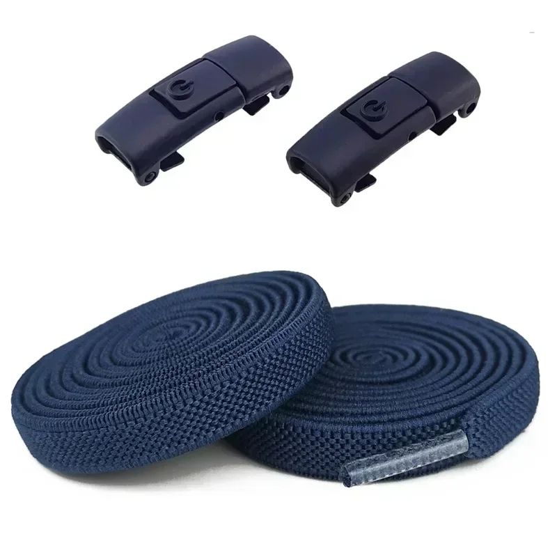 2Pairs Tie Shoe Laces Elastic Laces With Press Lock Widened Flat Shoelaces For Sneakers Kids  Adult 8