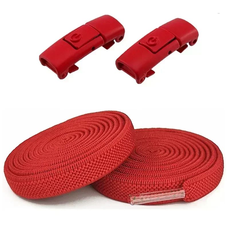 2Pairs Tie Shoe Laces Elastic Laces With Press Lock Widened Flat Shoelaces For Sneakers Kids  Adult 9