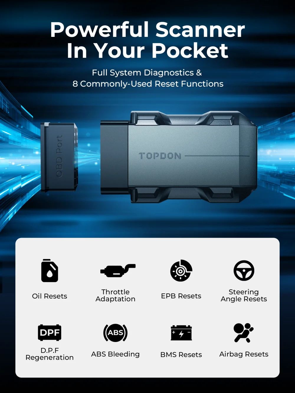 TOPDON TopScan Lite Smart Diagnostic Tool Bluetooth Scanner With DTC Repair Guide  Engine Fault Cod 1