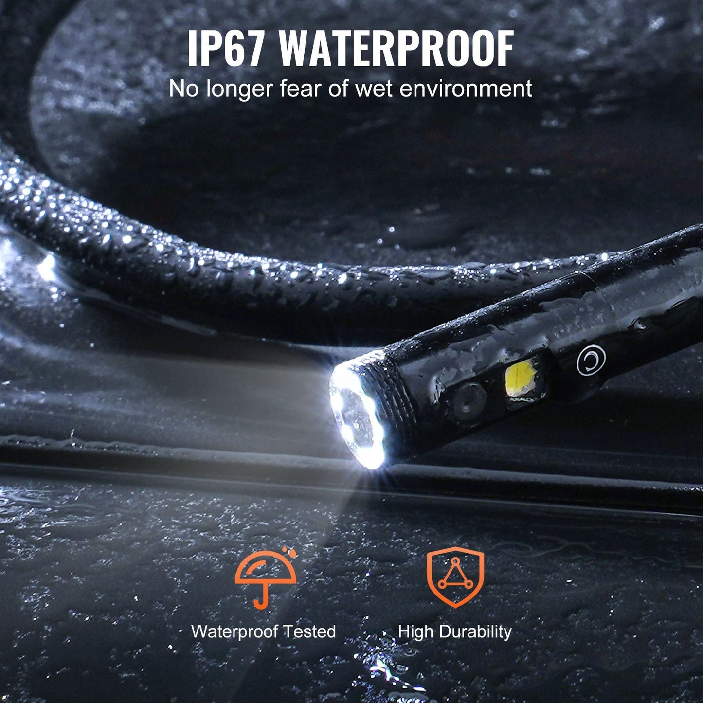 VEVOR Triple Lens Endoscope Camera With IPS Screen Waterproof Inspection Borescope For Automotive P 5