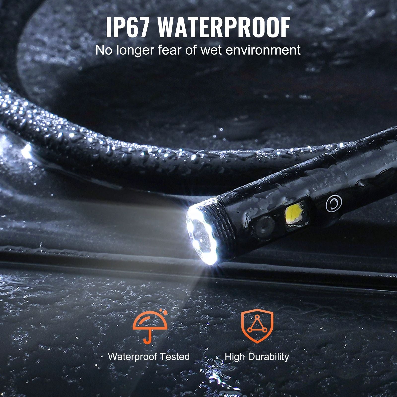 VEVOR Triple Lens Endoscope Camera With IPS Screen Waterproof Inspection Borescope For Automotive P 5